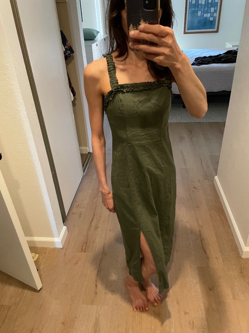Urban Outfitters green linen dress